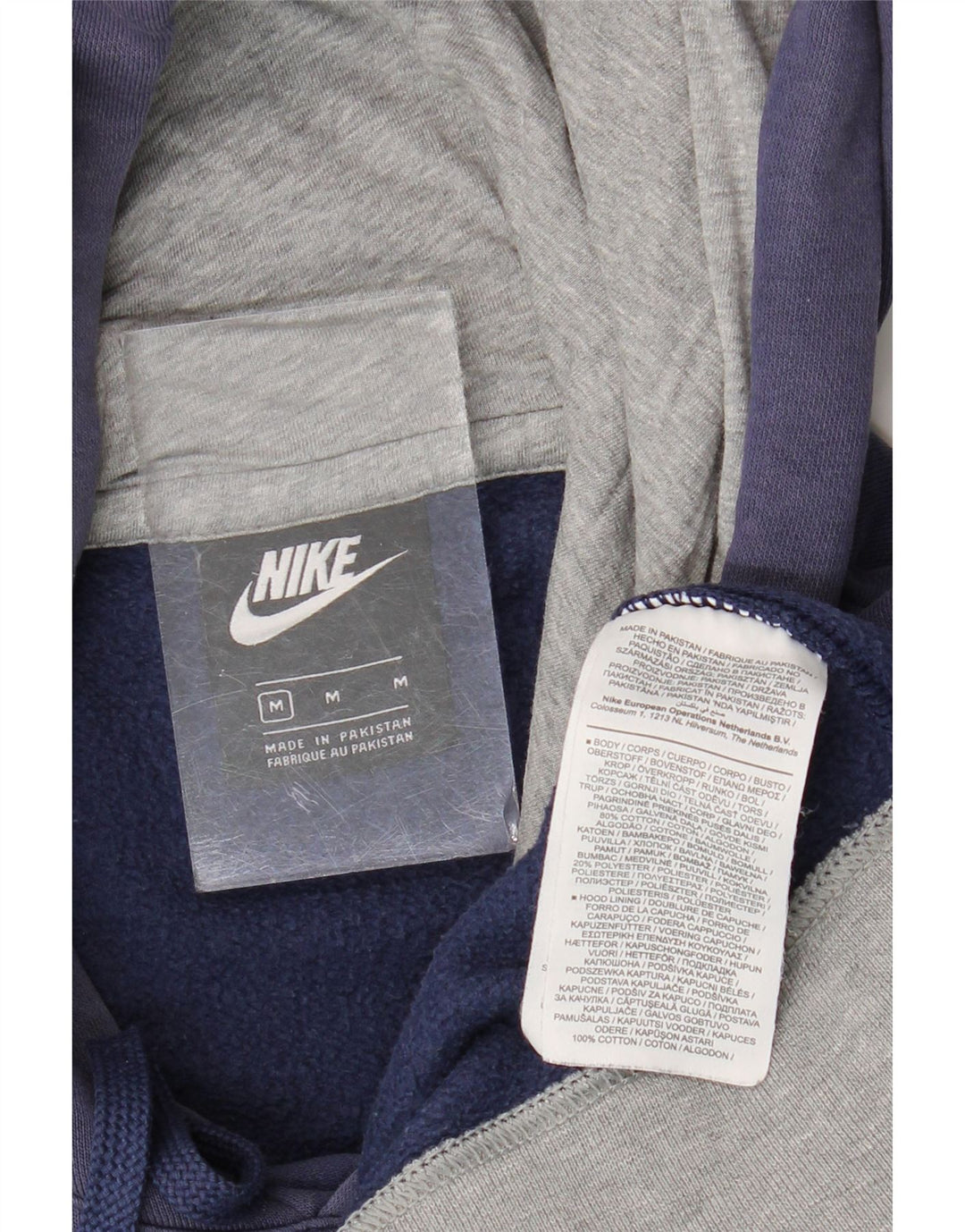 Мужской джемпер с капюшоном с графическим рисунком Nike, средний темно-синий, хлопковый
