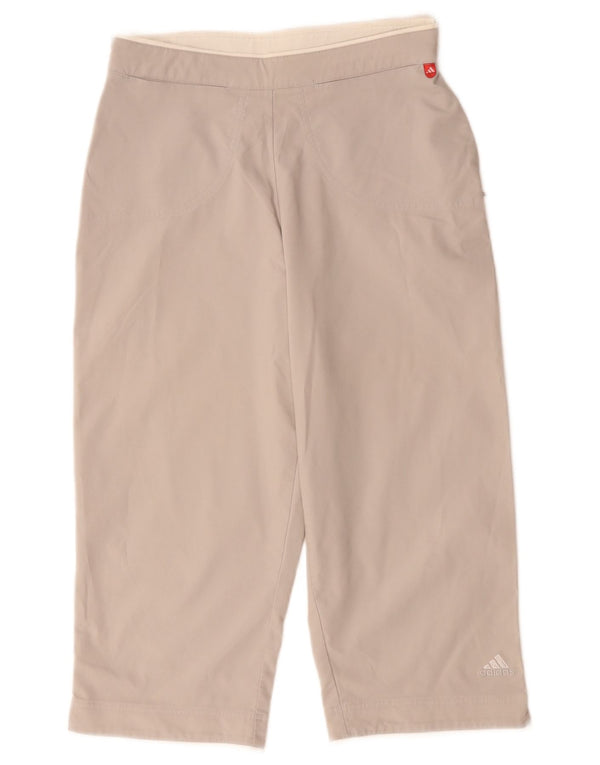 Женские прямые капри Adidas UK 12 Medium W28 L19 Бежевый полиэстер