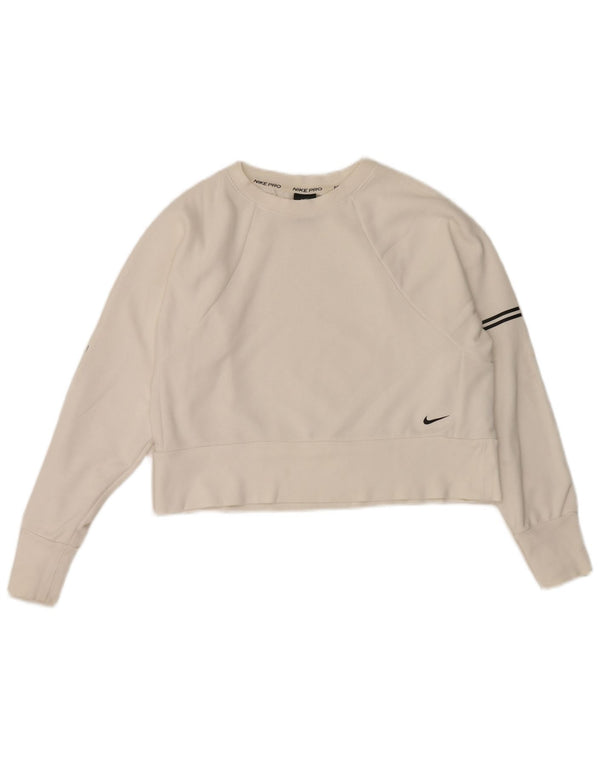 Женский джемпер с рисунком Nike Dri Fit UK 10, маленький белый в полоску