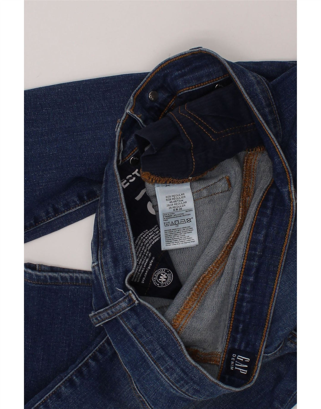 GAP Womens Regular Tapered Jeans US 6 Medium W28 L25 Navy Blue Cotton Vintage Gap and Second-Hand Gap from Messina Hembry 