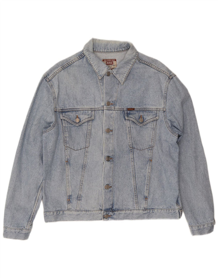 RIFLE Mens Denim Jacket UK 40 Large Blue