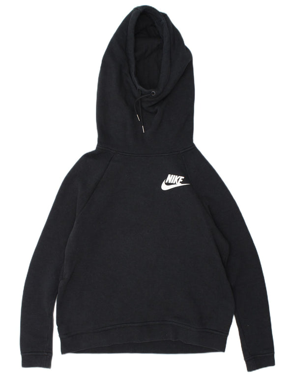 Женский джемпер с капюшоном большого размера Nike UK 10, маленький темно-синий, хлопковый