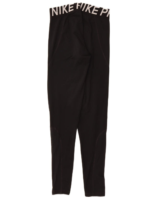 Женские леггинсы с рисунком NIKE Dri Fit UK 12, средний черный полиэстер