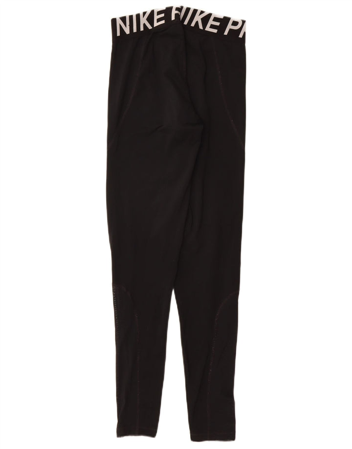 Женские леггинсы с рисунком NIKE Dri Fit UK 12, средний черный полиэстер