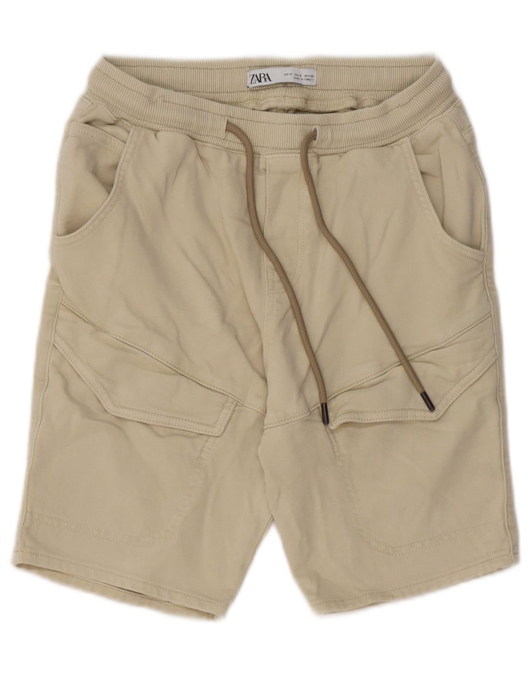 Мужские шорты карго Zara Small W30, бежевый хлопок