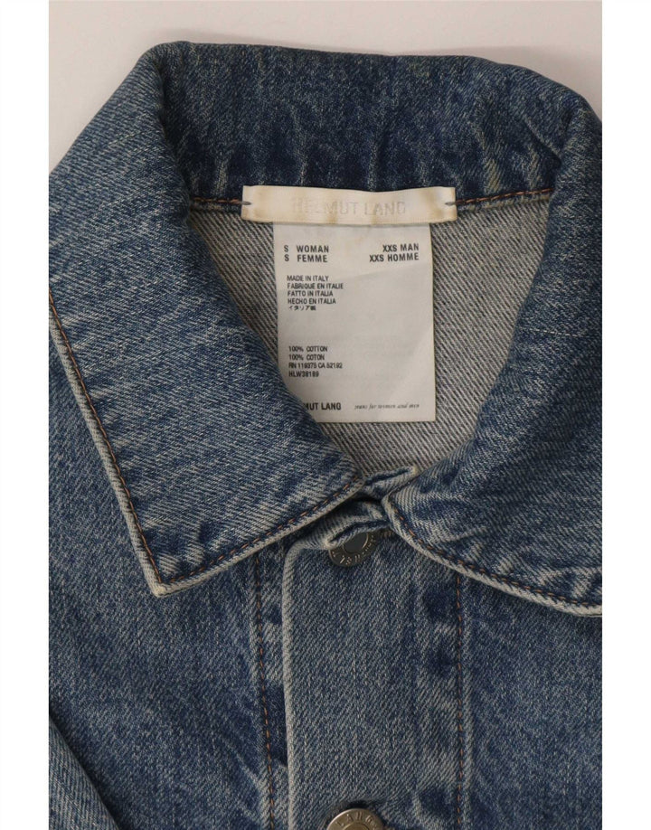 Женская джинсовая куртка Helmut Lang UK 8, маленькая, синяя, хлопок