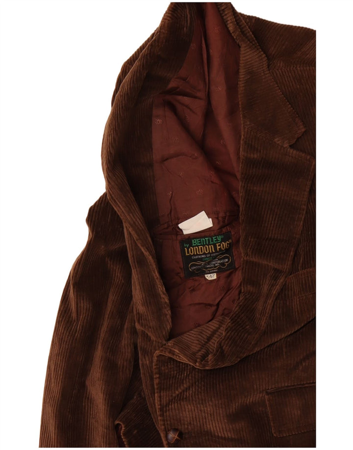 LONDON FOG Мужской вельветовый пиджак с 2 пуговицами EU 42 XL Коричневый хлопок