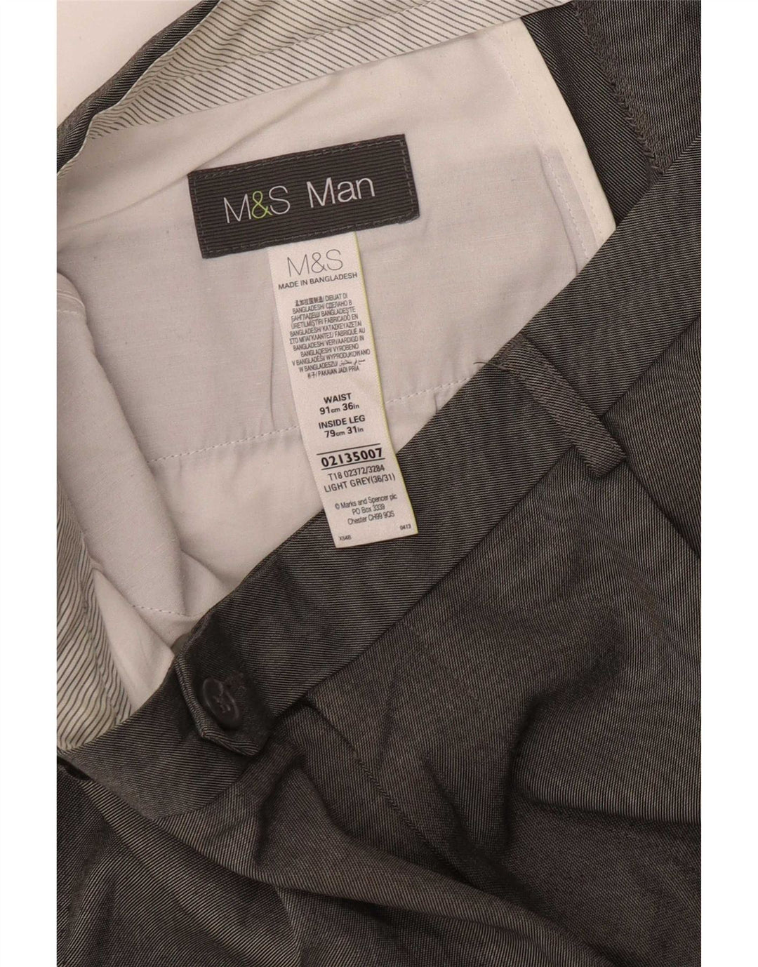 Мужские костюмные брюки Marks & Spencer W36 L31 серые из полиэстера