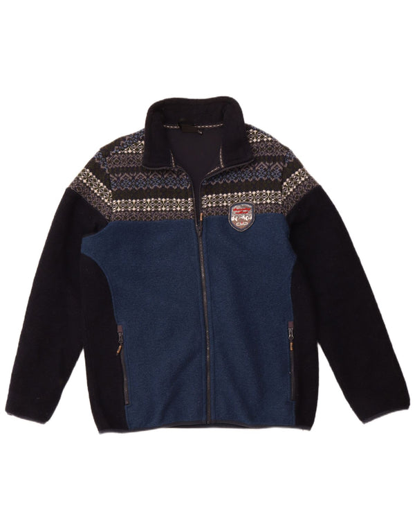 Мужская флисовая куртка CMP EU 54 2XL Синяя полиэстер с цветными блоками