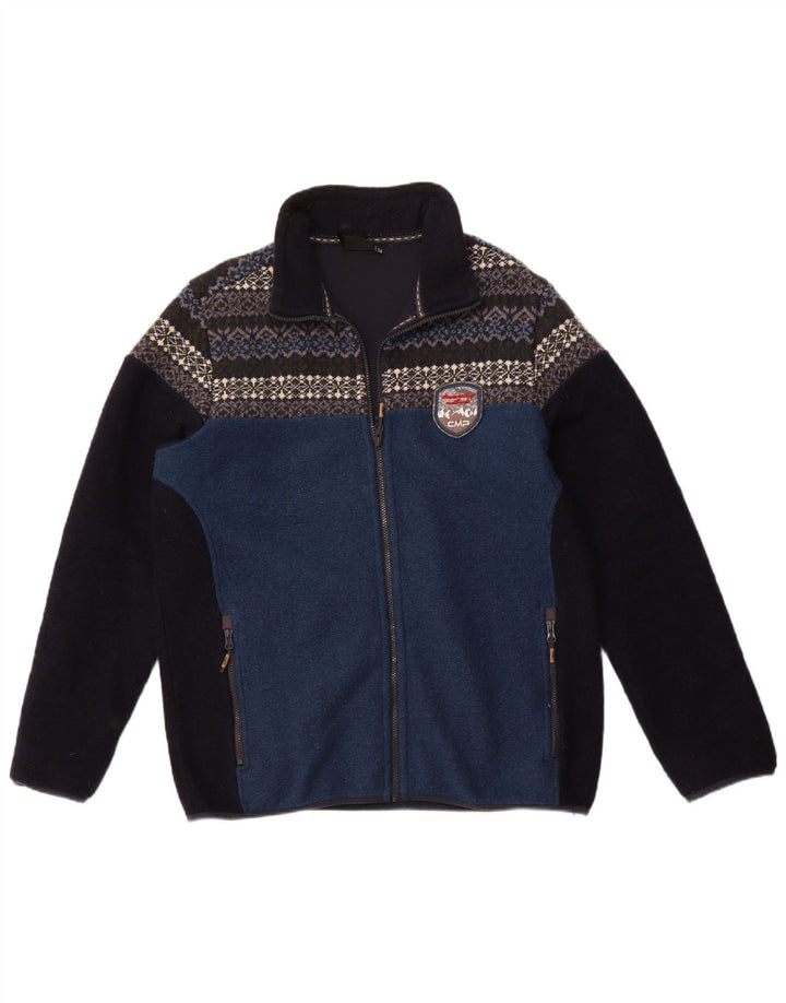 Мужская флисовая куртка CMP EU 54 2XL Синяя полиэстер с цветными блоками