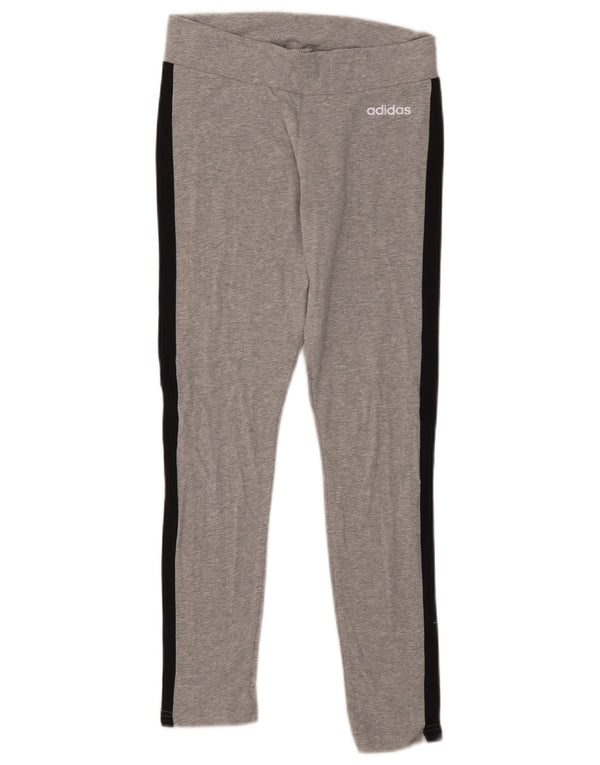 Женские леггинсы Adidas UK 8/10, маленькие серые, хлопковые с цветными блоками