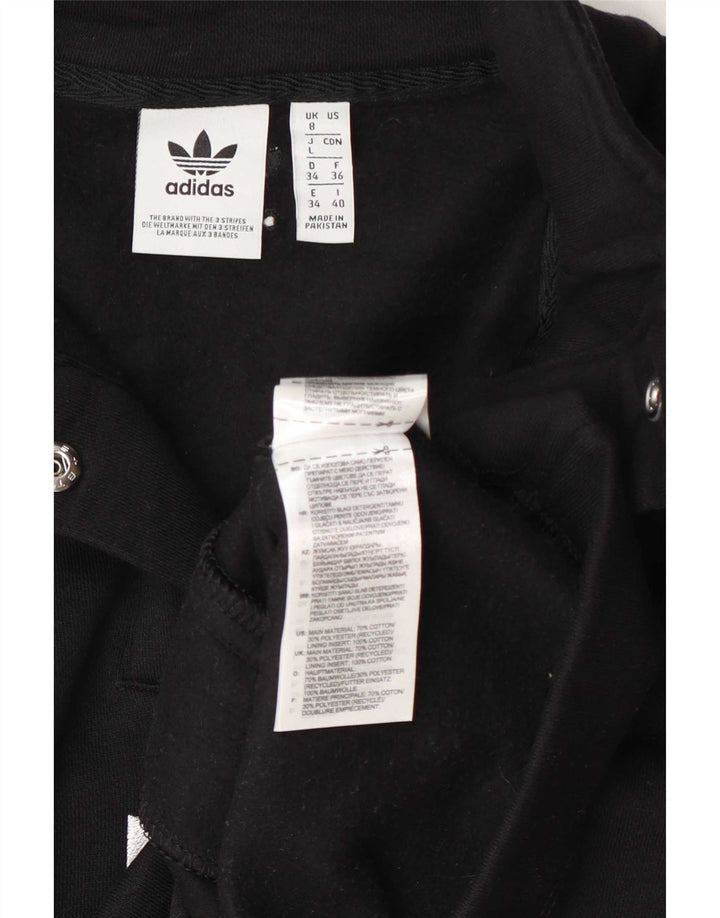 Женский джемпер большого размера с укороченным вырезом на пуговицах Adidas UK 8, маленький черный