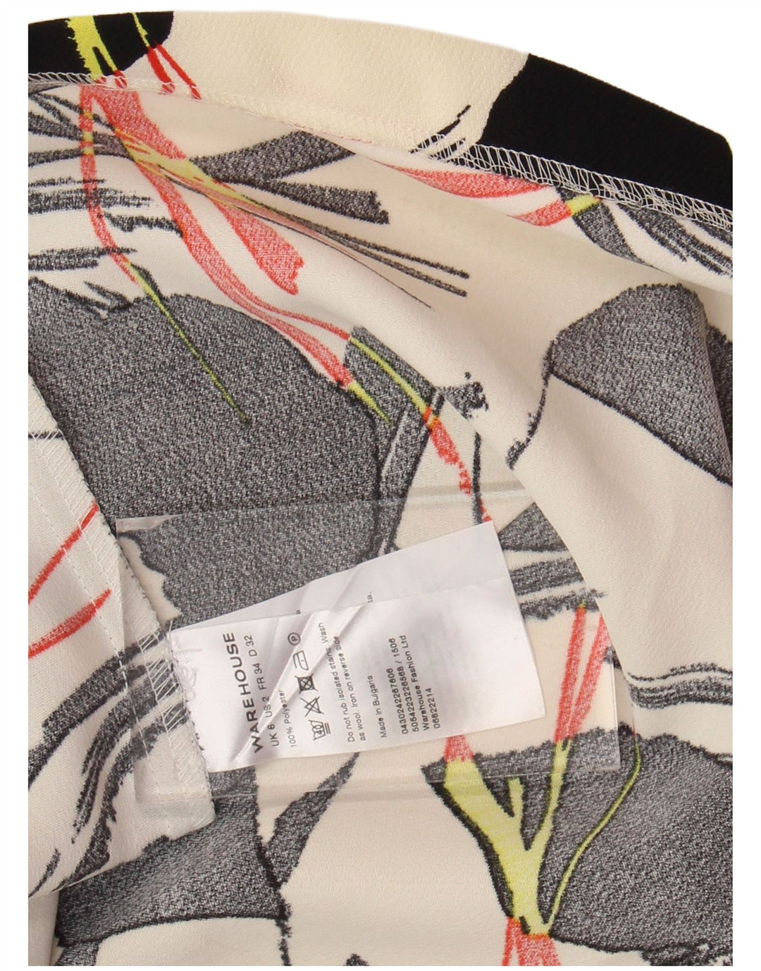 WAREHOUSE Женская юбка-трапеция UK 6 XS W25 Белый с цветочным принтом, полиэстер