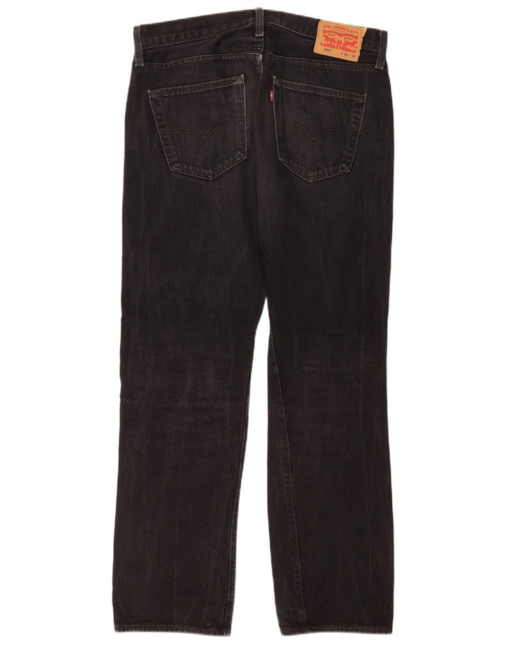 Мужские прямые джинсы Levi's 501 W34 L32, черный хлопок