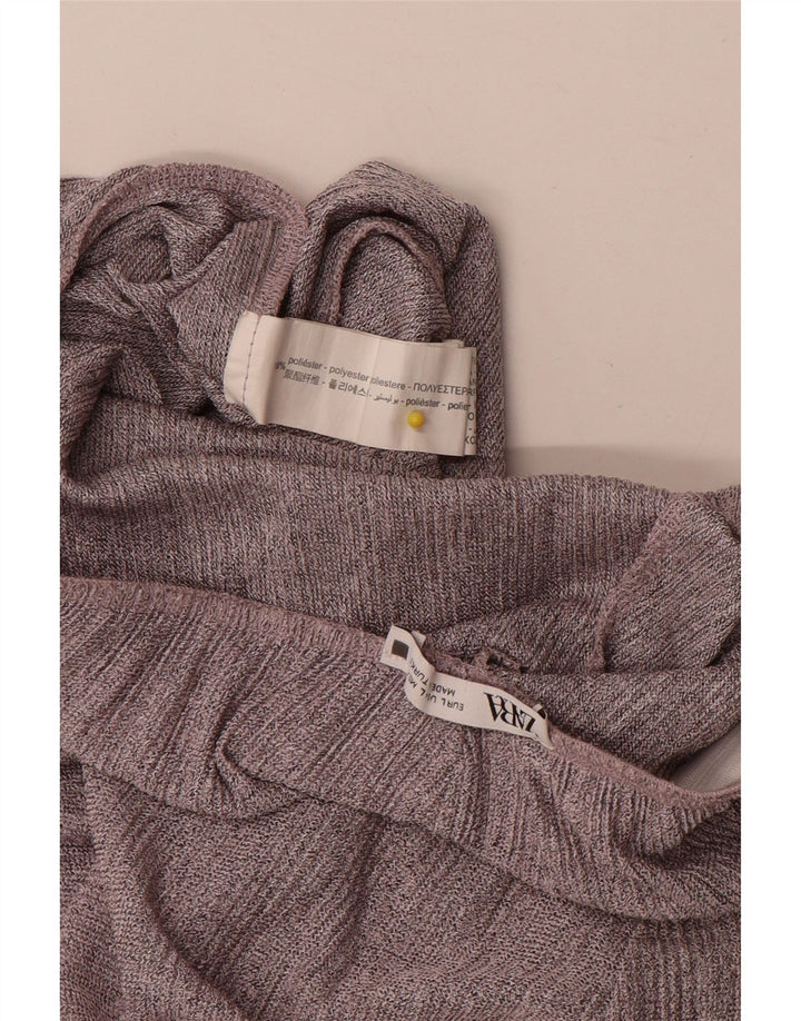 Женские повседневные брюки-клеш Zara, большие размеры W34 L32, серый полиэстер
