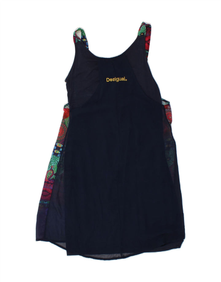 DESIGUAL Womens Sleeveless A-Line Dress EU 34 XS Navy Blue Patchwork Vintage Desigual and Second-Hand Desigual from Messina Hembry 