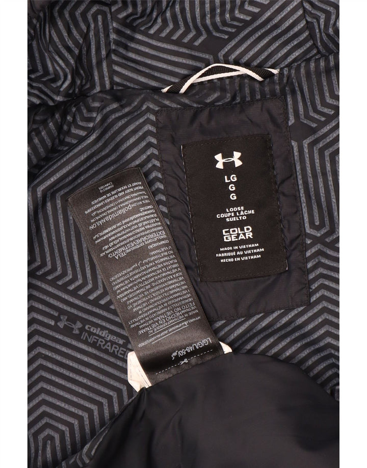 Женская утепленная куртка с капюшоном Under Armour Cold Gear UK 16, большой черный нейлон