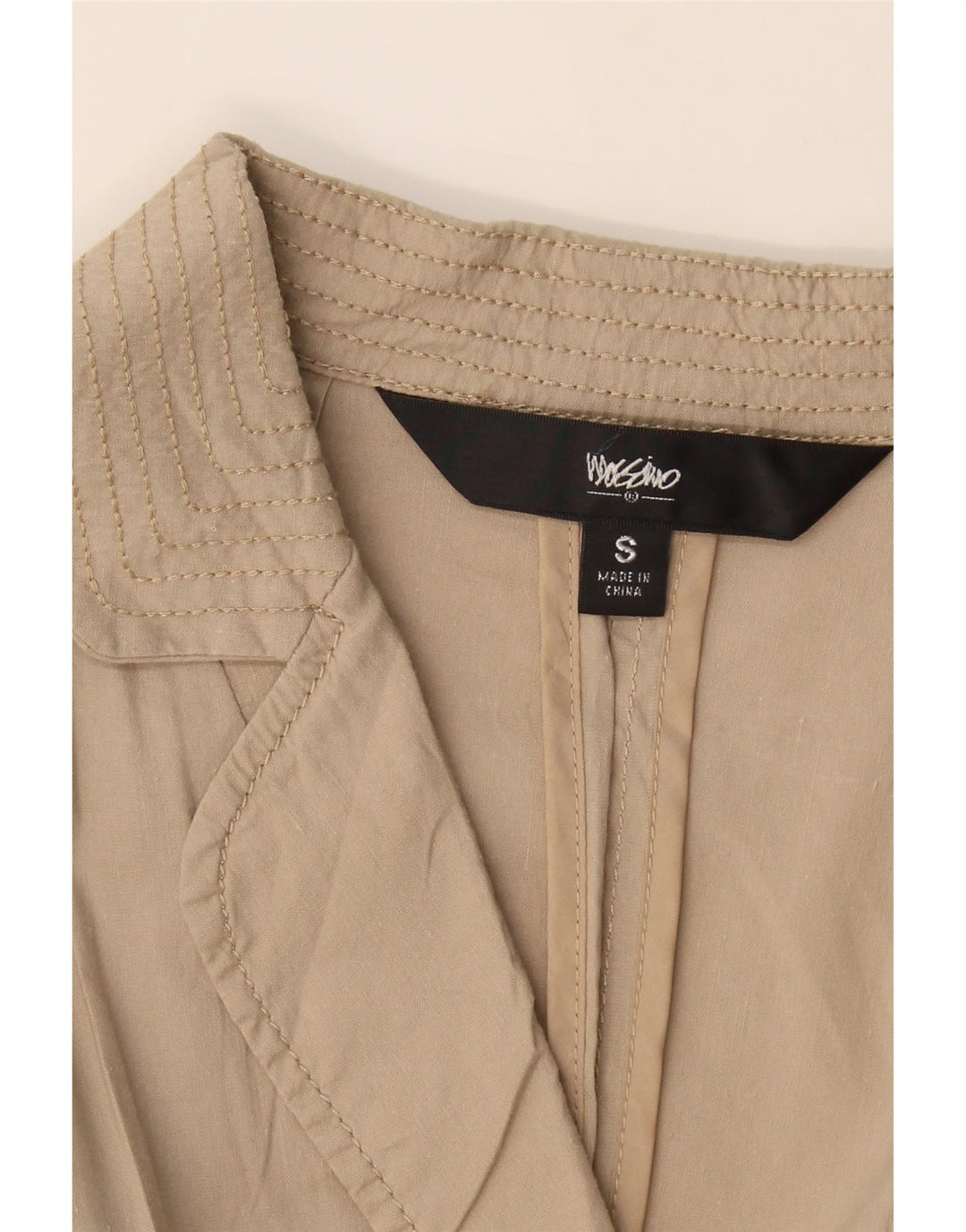 MOSSIMO Womens 2 Button Blazer Jacket UK 10 Small Beige Linen Vintage Mossimo and Second-Hand Mossimo from Messina Hembry 
