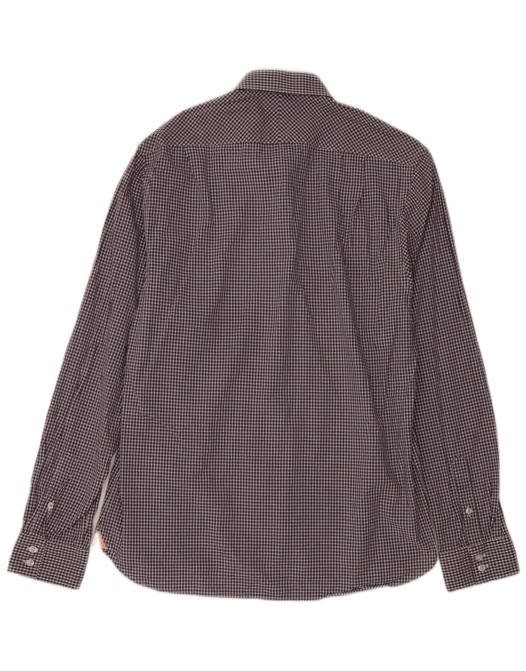 Мужская рубашка Ben Sherman, размер 16, большая, фиолетовая, в мелкую клетку, хлопок