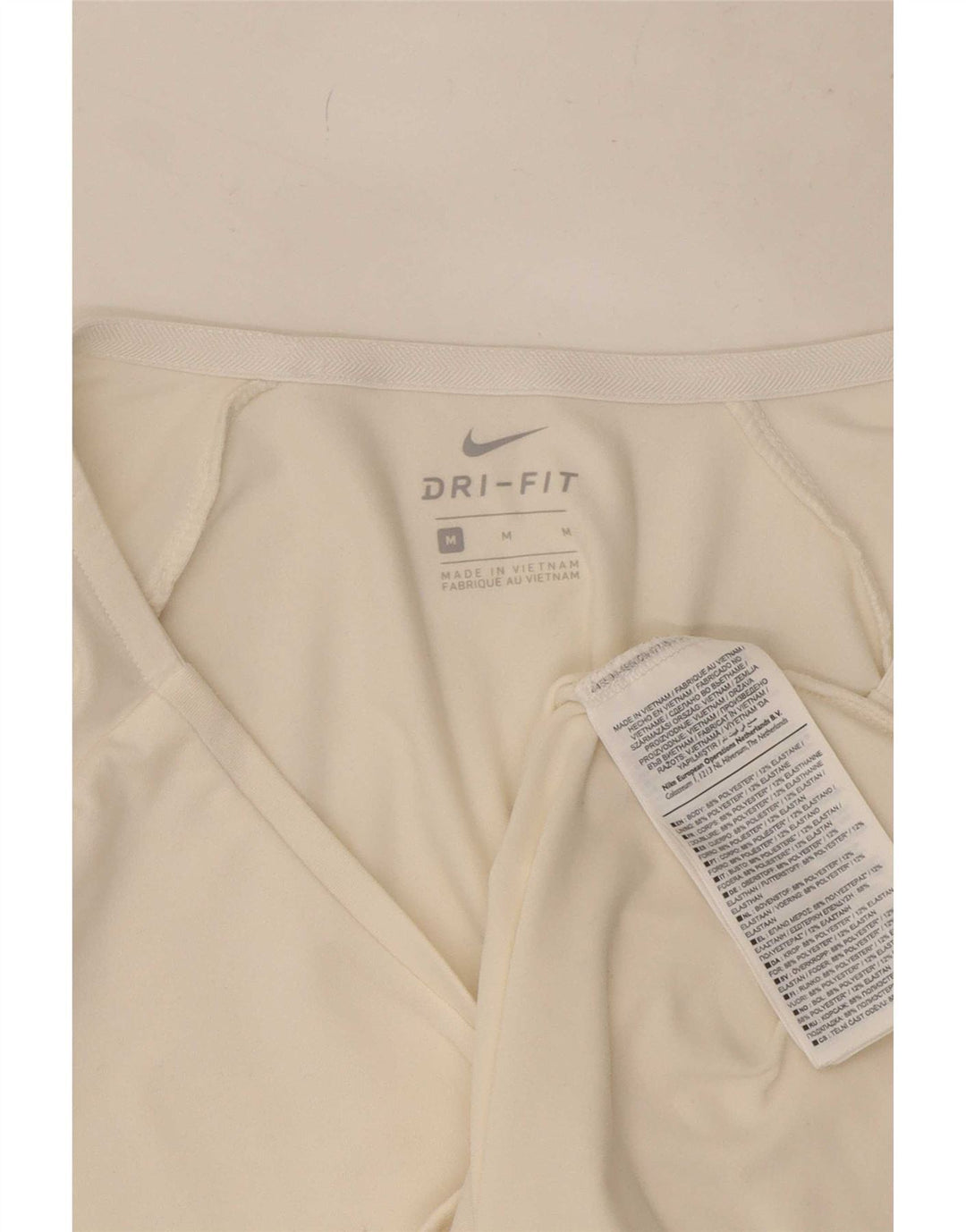 Женский топ Nike Dri Fit с рукавом 3/4 UK 12, средний белый полиэстер