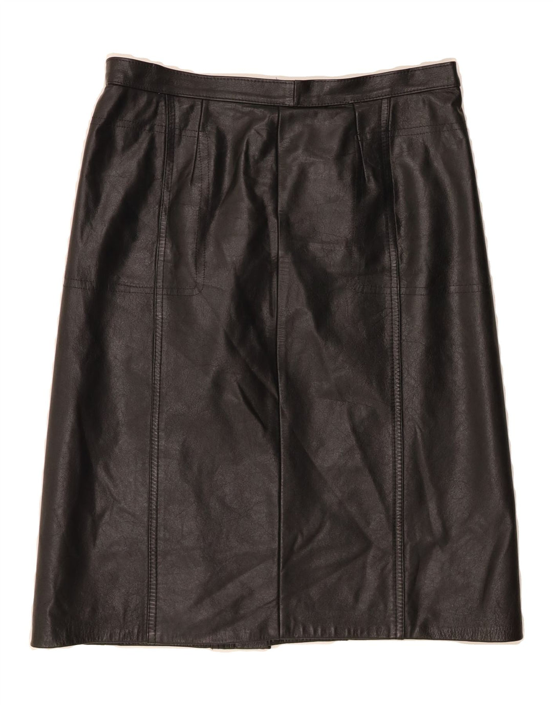 VINTAGE Womens Leather Skirt W30 Medium Black Vintage Vintage and Second-Hand Vintage from Messina Hembry 