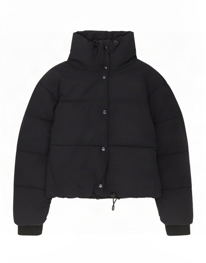 Женская утепленная куртка оверсайз Zara UK 10, маленький черный полиэстер