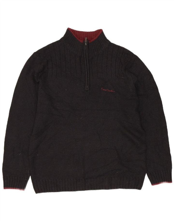 Женский джемпер с воротником на молнии PIERRE CARDIN UK 20 2XL, черный акрил