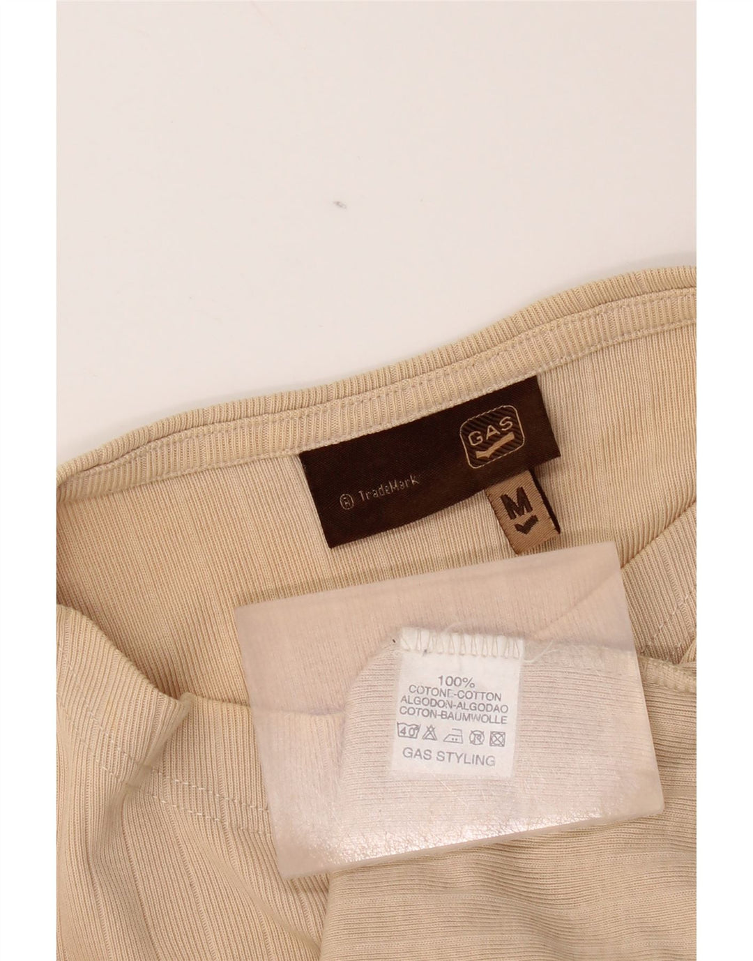 Мужской топ Gas с длинным рукавом, средний бежевый, хлопок