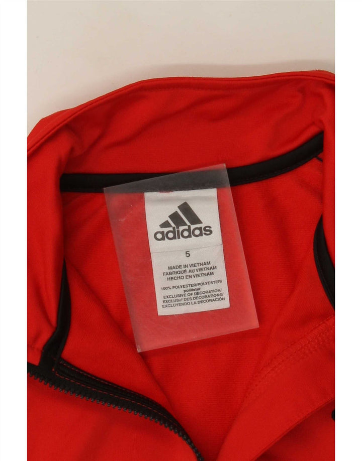 Спортивный костюм Adidas для мальчиков, верхняя куртка 4–5 лет, красный полиэстер с цветными блоками
