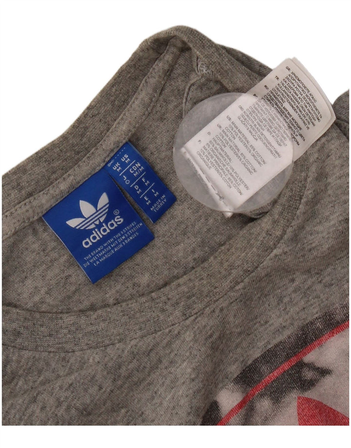 Мужская футболка Adidas с рисунком из хлопка среднего серого цвета с крапинками