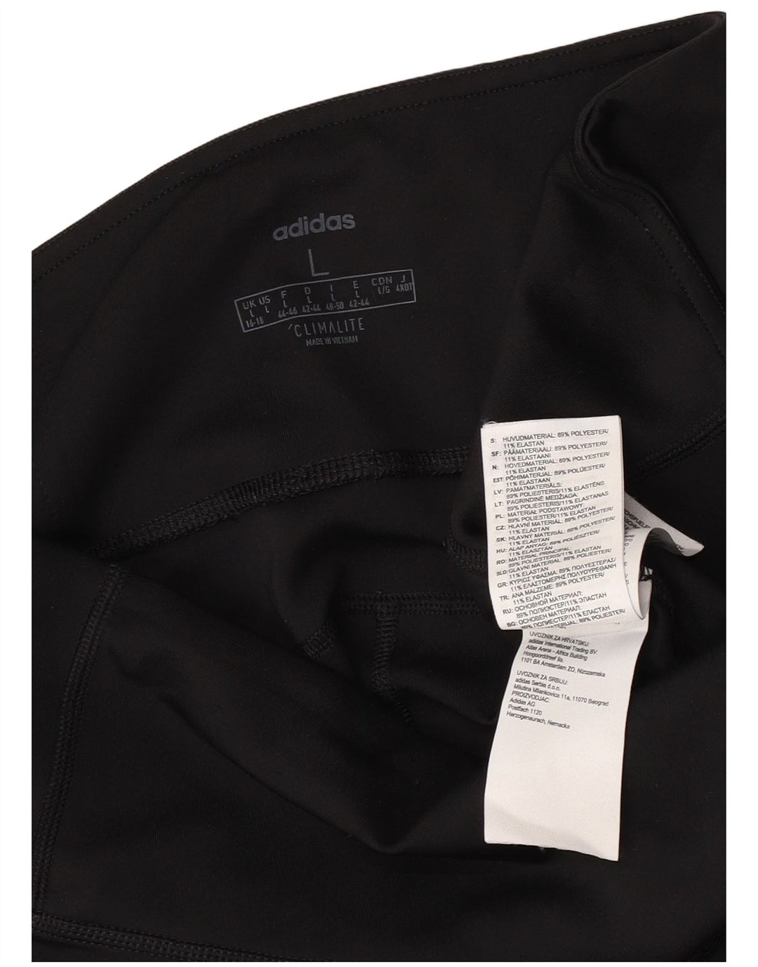 Женские укороченные леггинсы ADIDAS Climalite UK 16/18, большой черный полиэстер