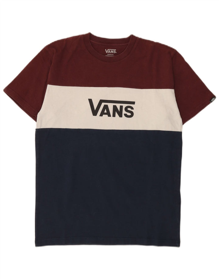 Мужская футболка с графическим рисунком Vans, маленький разноцветный хлопок с цветными блоками