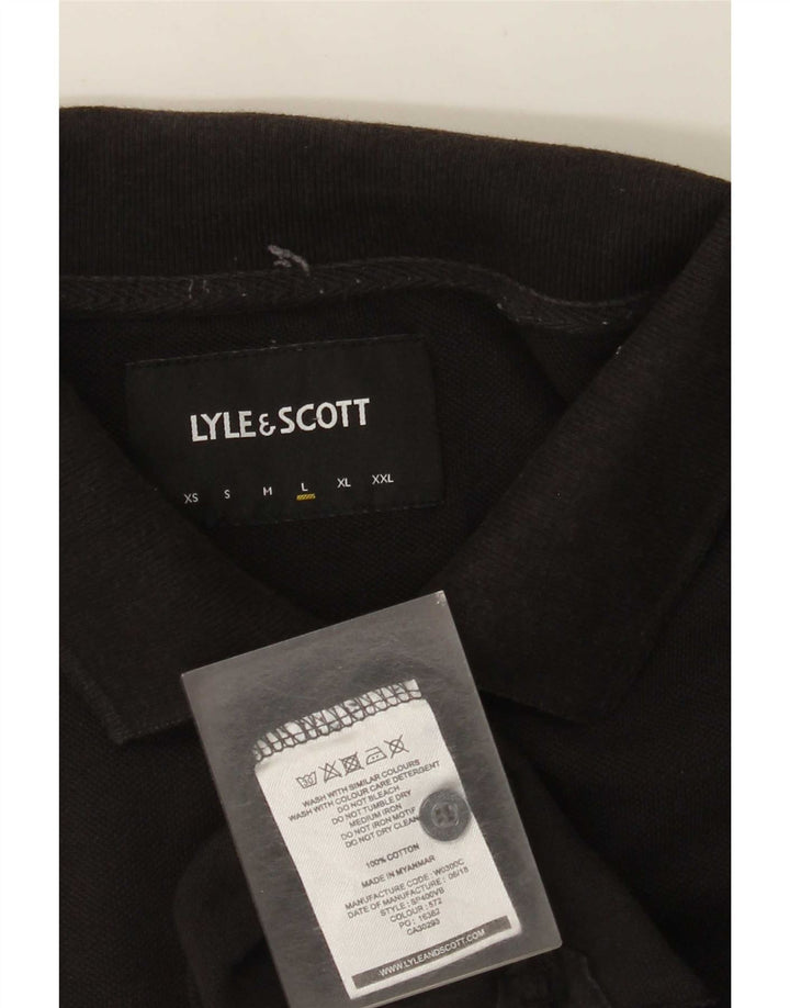 Мужская рубашка-поло Lyle & Scott, большой черный хлопок