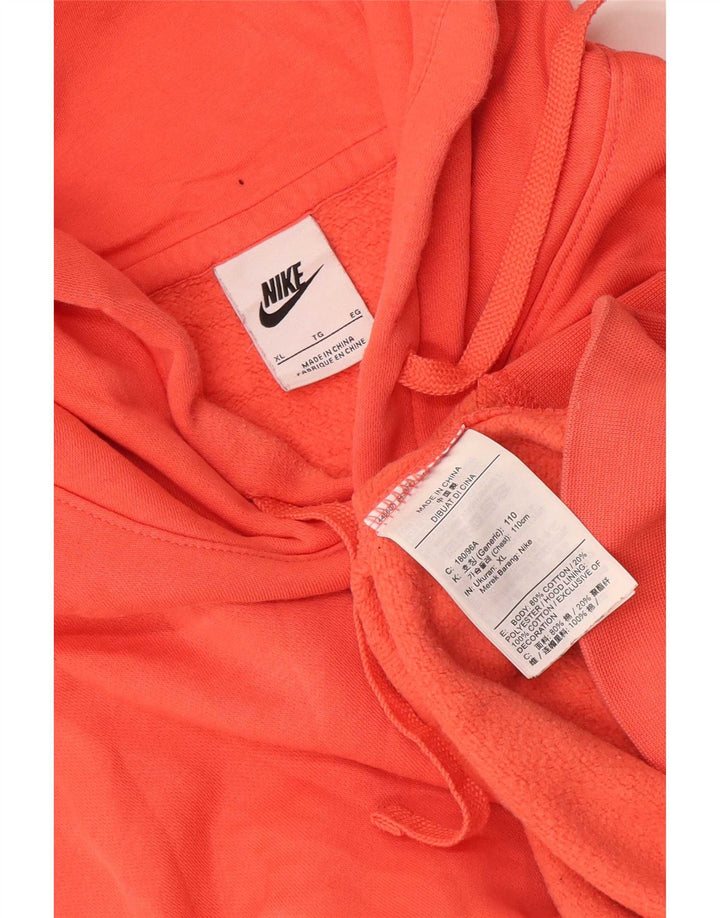 Мужская толстовка с капюшоном Nike XL оранжевого цвета, хлопок