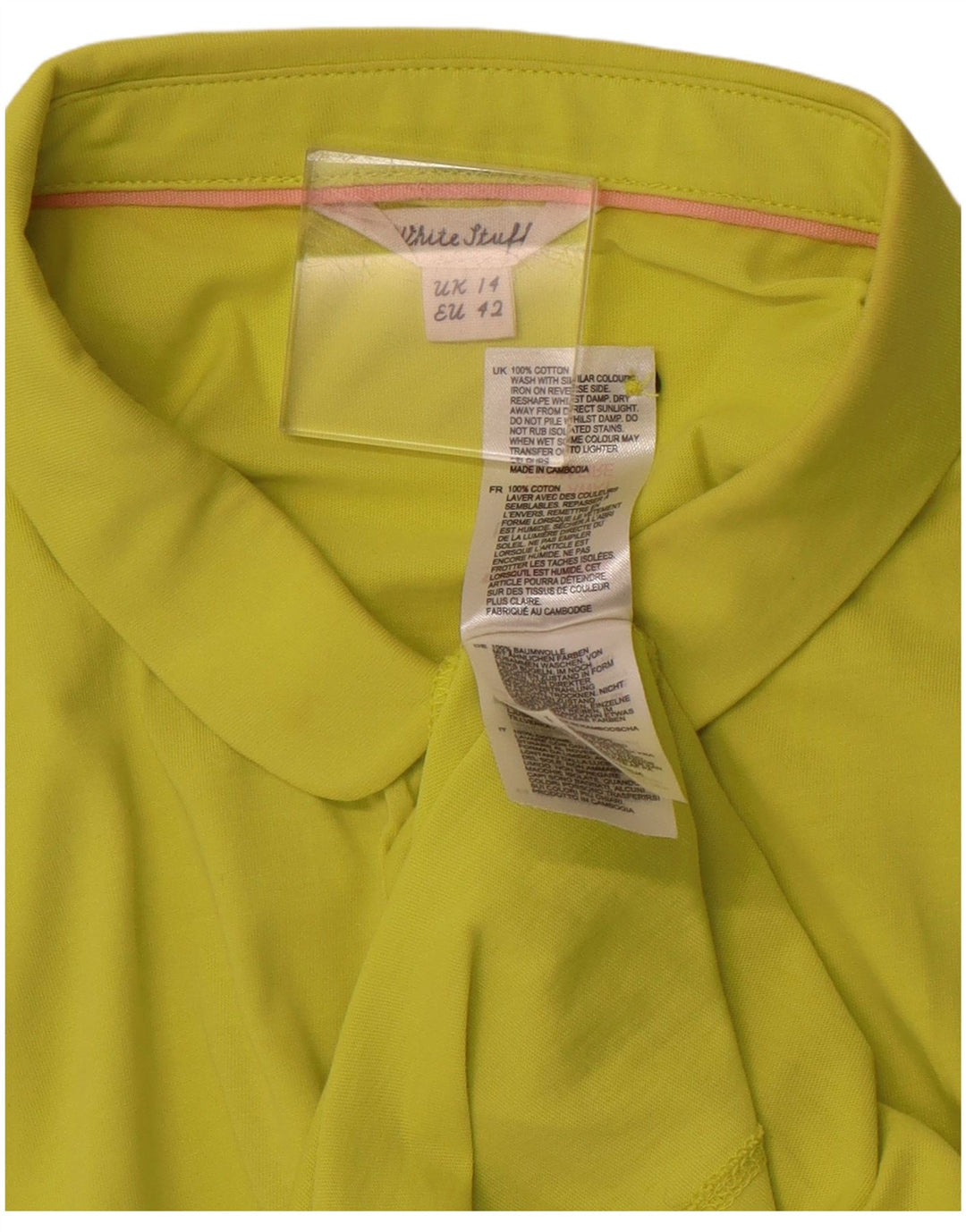 Женская блузка-рубашка с коротким рукавом WHITE STUFF UK 14, средний зеленый хлопок