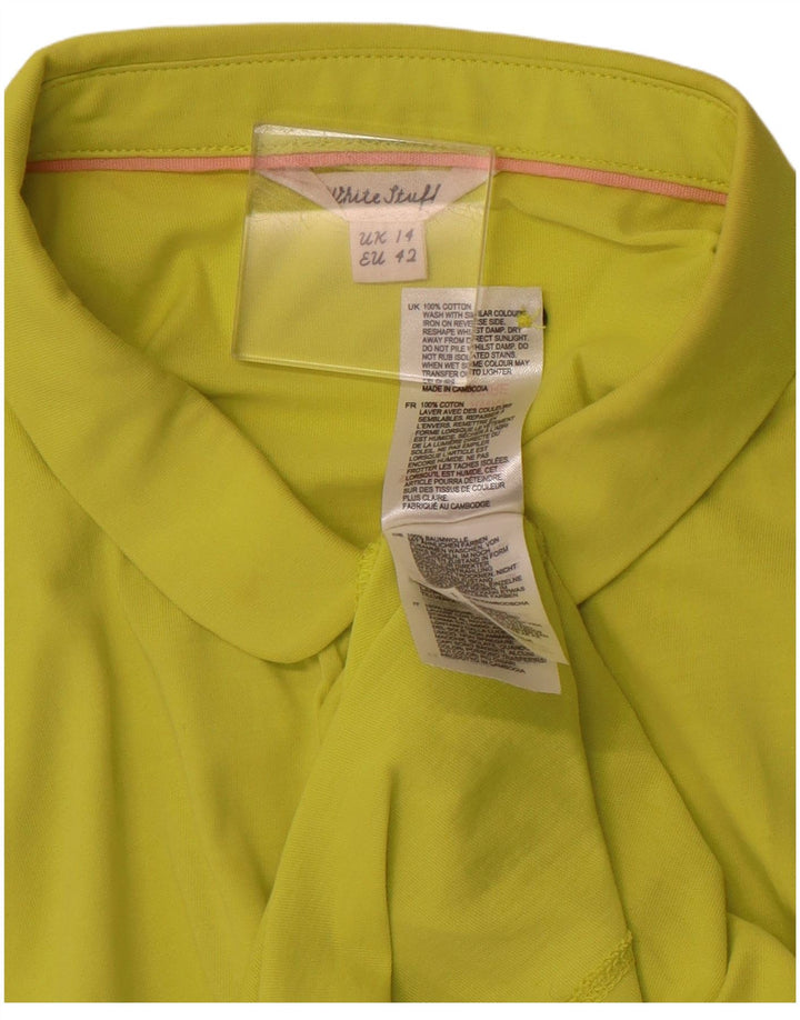 Женская блузка-рубашка с коротким рукавом WHITE STUFF UK 14, средний зеленый хлопок