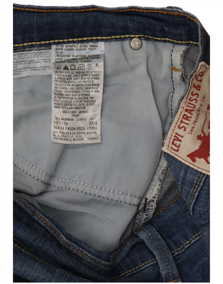 Мужские прямые джинсы Levi's W36 L34 синие, хлопок