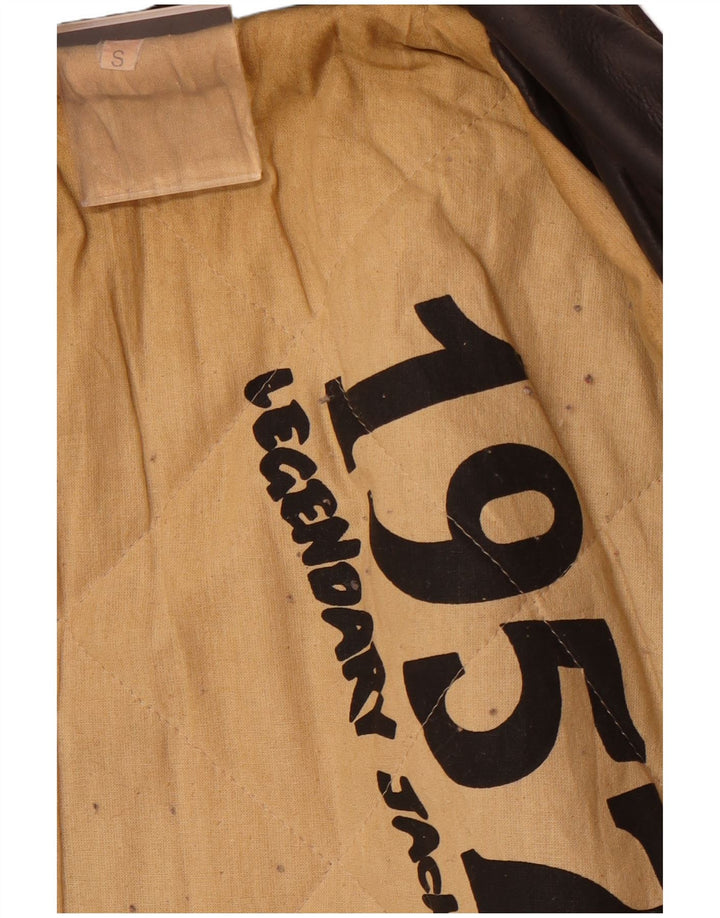 Легендарная куртка 1957 Мужская кожаная куртка UK 36 маленькая коричневая кожа