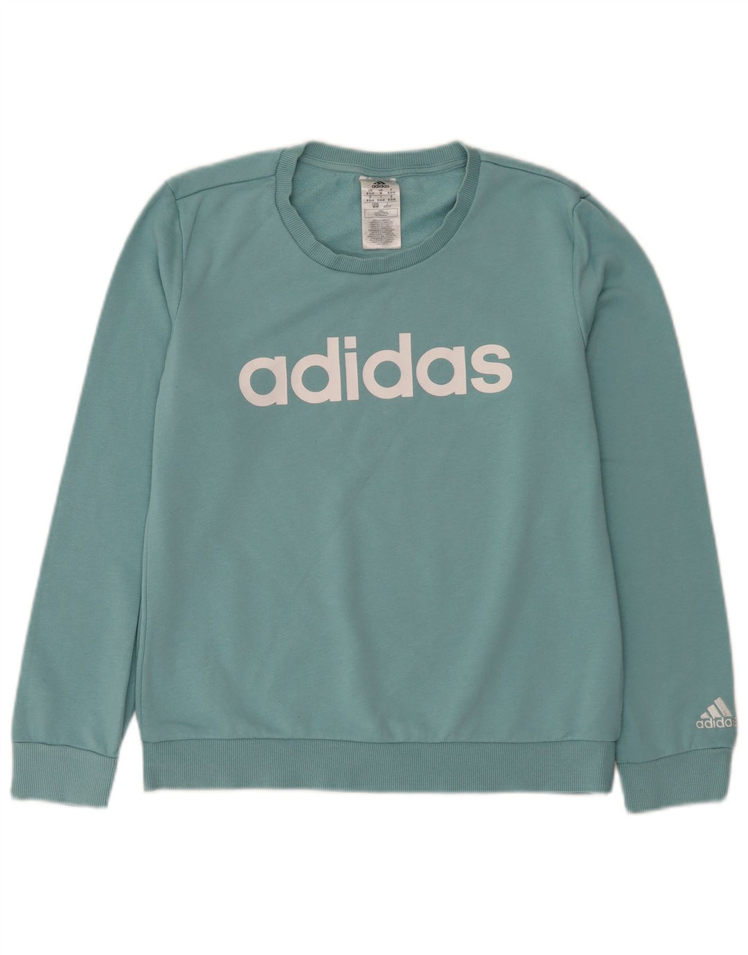 Женский свитер Adidas с рисунком, Великобритания, 12/14, средний синий, хлопок