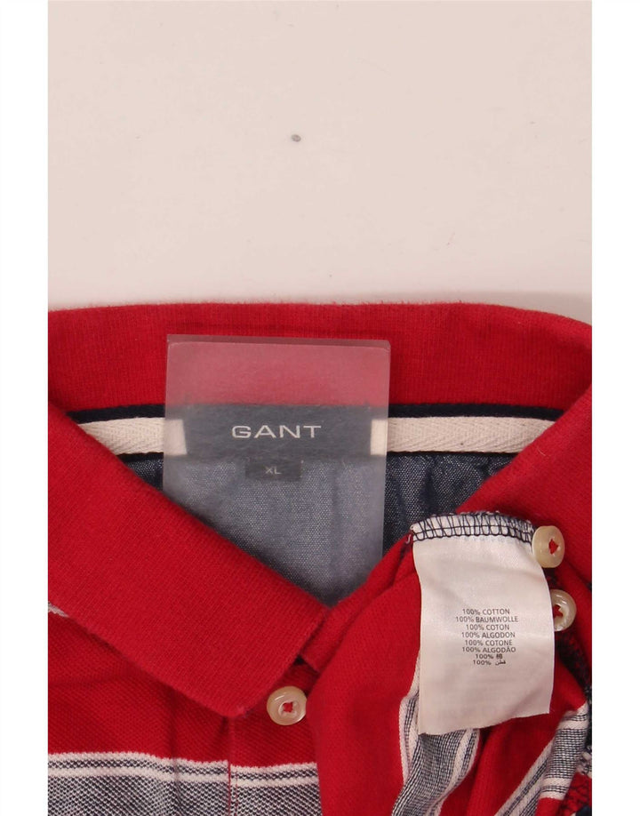 Мужская рубашка-поло Gant XL, хлопок в красную полоску