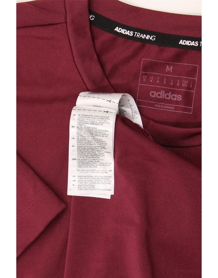 Мужская футболка Adidas Top среднего бордового цвета из полиэстера с цветными блоками