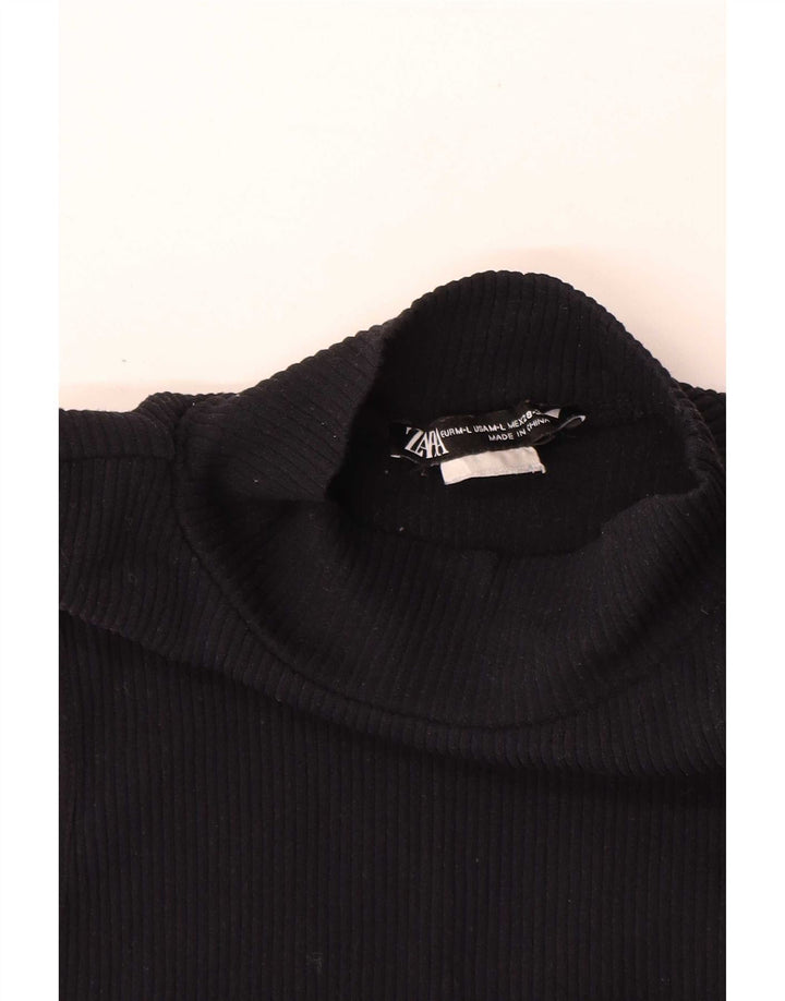 Женский укороченный жилет Zara UK 12, средний черный