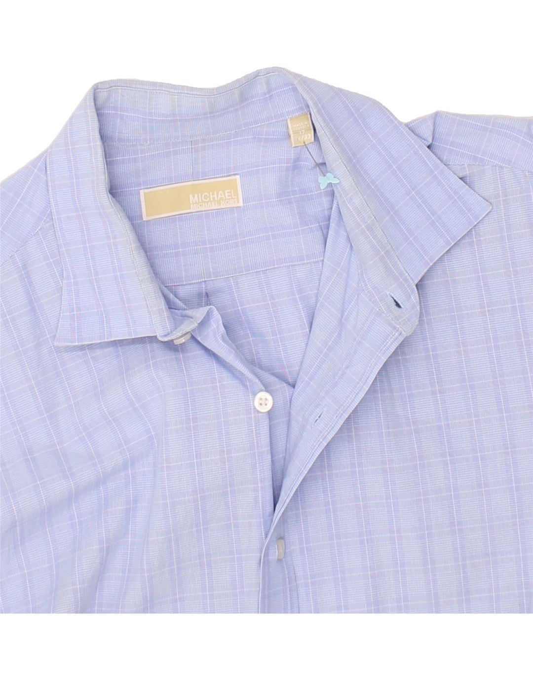 MICHAEL KORS Mens Shirt Size 17 XL Blue Check Vintage Michael Kors and Second-Hand Michael Kors from Messina Hembry 