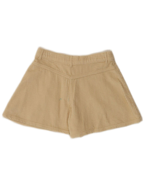 Benetton Girls High Waist Corduroy Shorts 10-11 XL Years W26  Beige Cotton