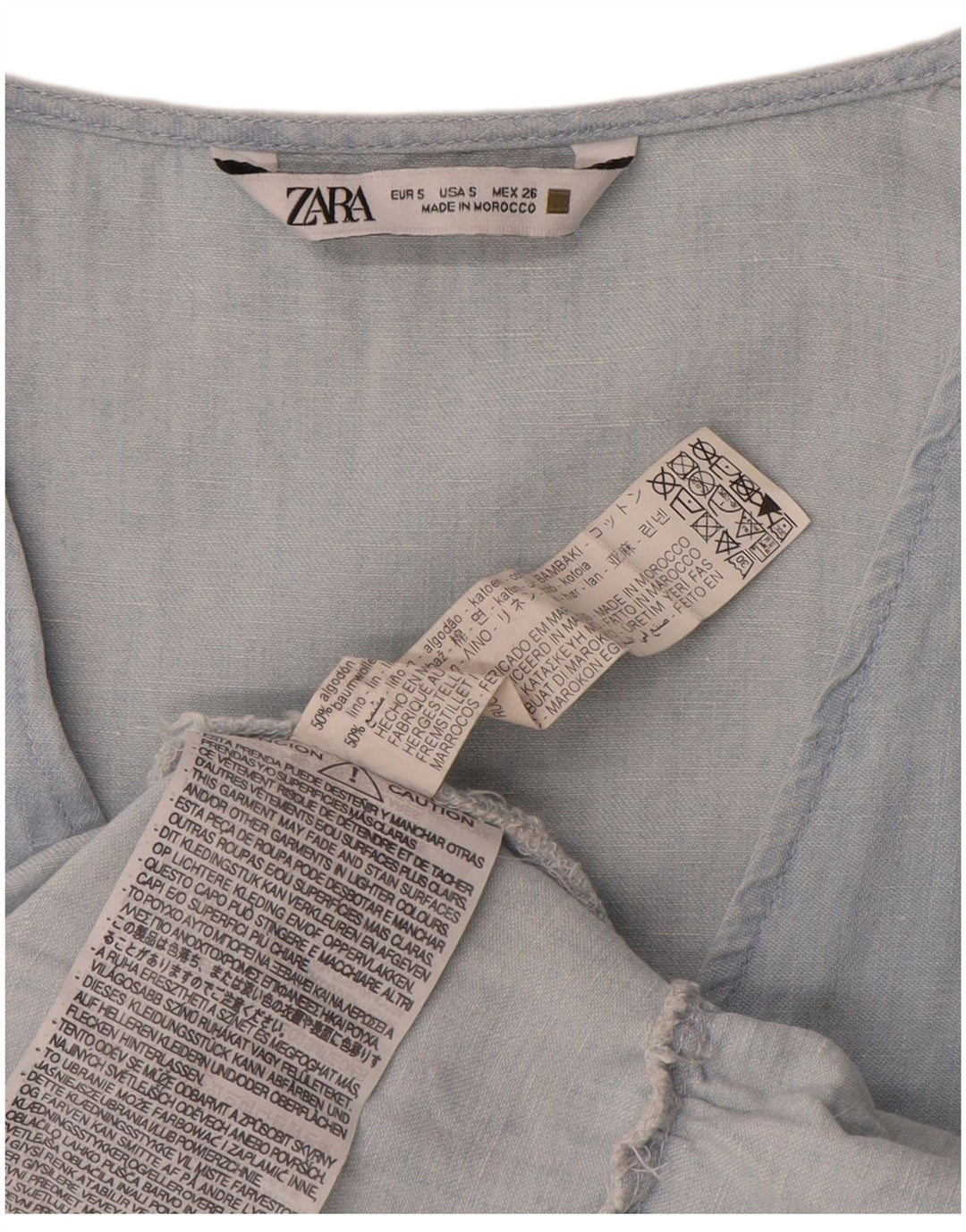 Женское многоярусное платье Zara UK 10, маленькое синее, хлопок