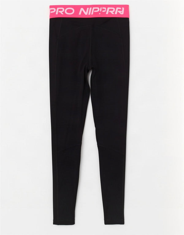Женские леггинсы с рисунком Nike Dri Fit UK 8, маленькие черные, полиэстер с цветными блоками