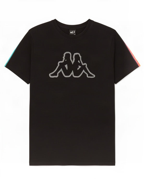 Мужская футболка с рисунком Kappa Top XL, черная с цветными блоками