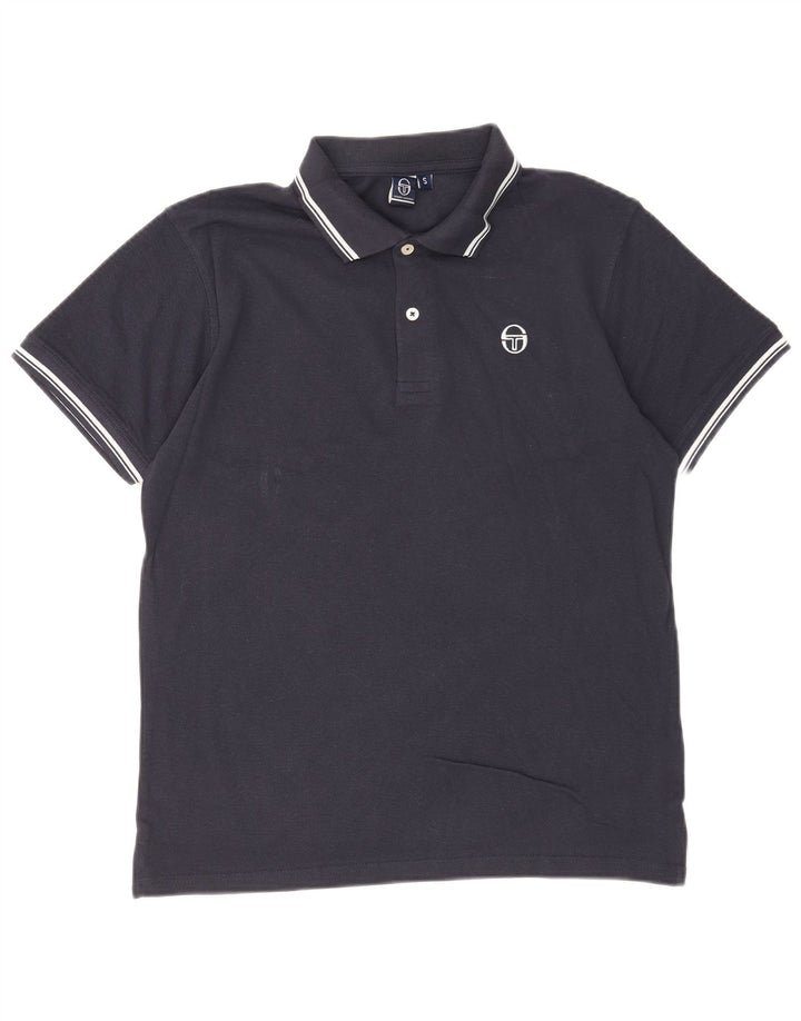 Мужская рубашка-поло Sergio Tacchini, маленькая, темно-синяя, хлопок