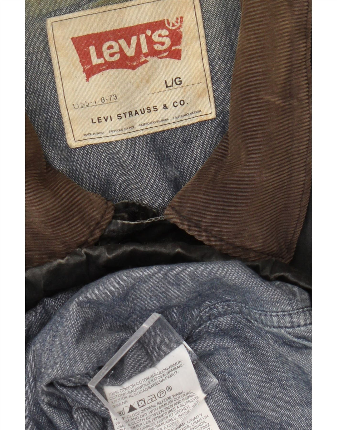 Мужская куртка Levi's в стиле милитари UK 40, большая черная, хлопок