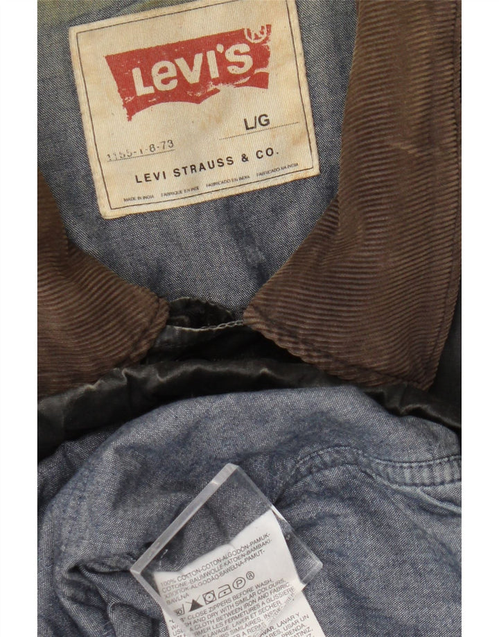 Мужская куртка Levi's в стиле милитари UK 40, большая черная, хлопок